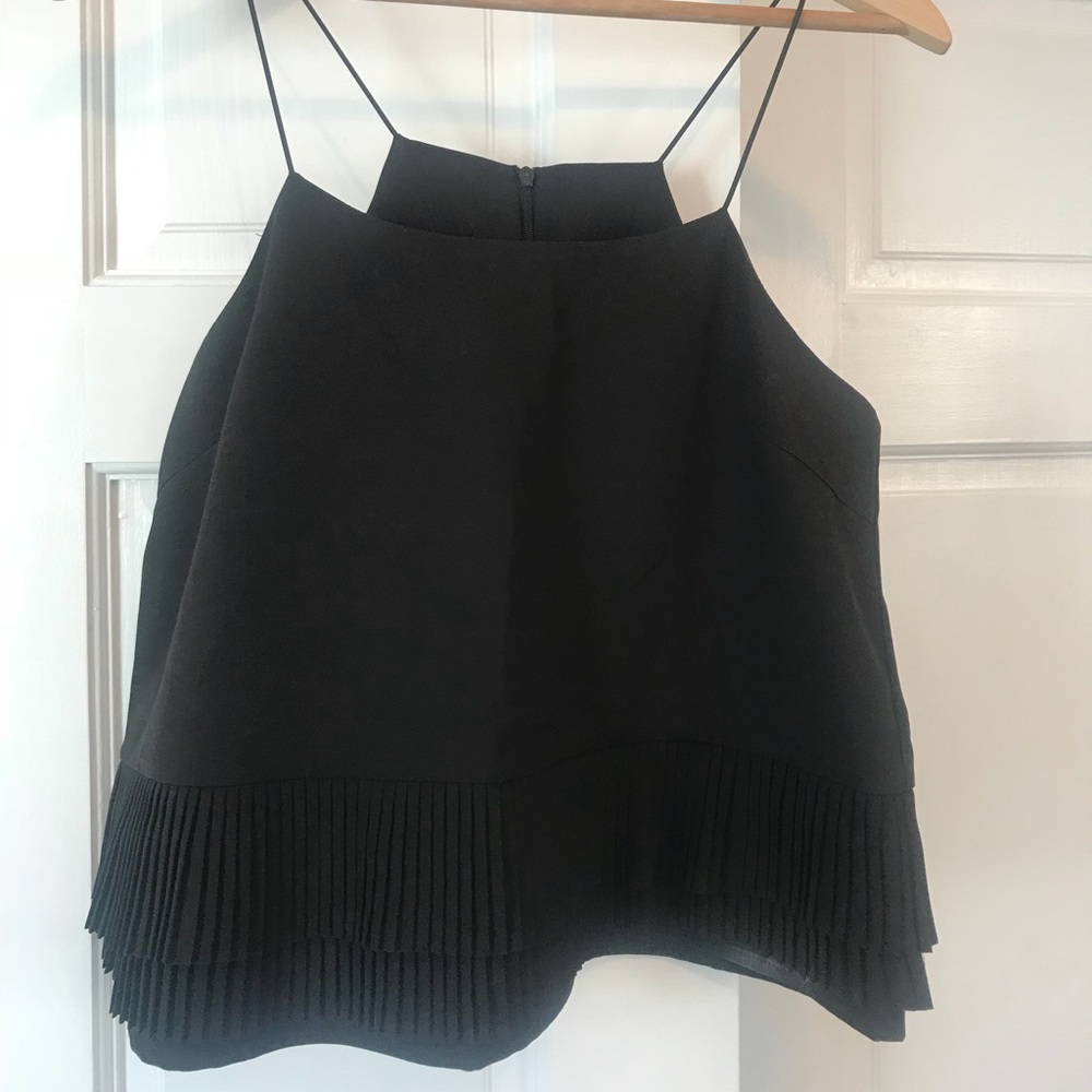 Cropped black tank size Large